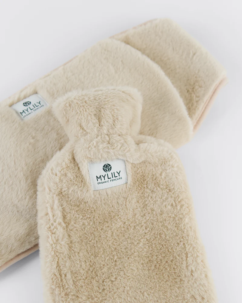 Wärmflaschengürtel Beige | Wärmegürtel inkl. Wärmflasche