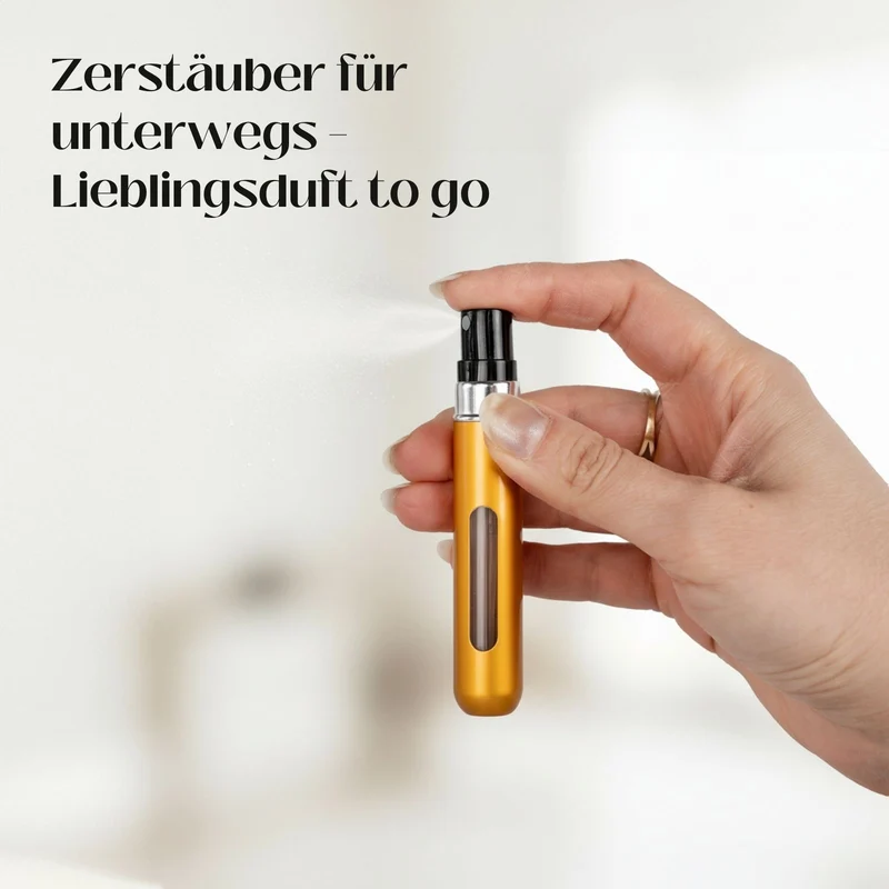 2er-Set Mini-Parfümzerstäuber 8ml Parfum Vaporisateur Goldig Silbrig