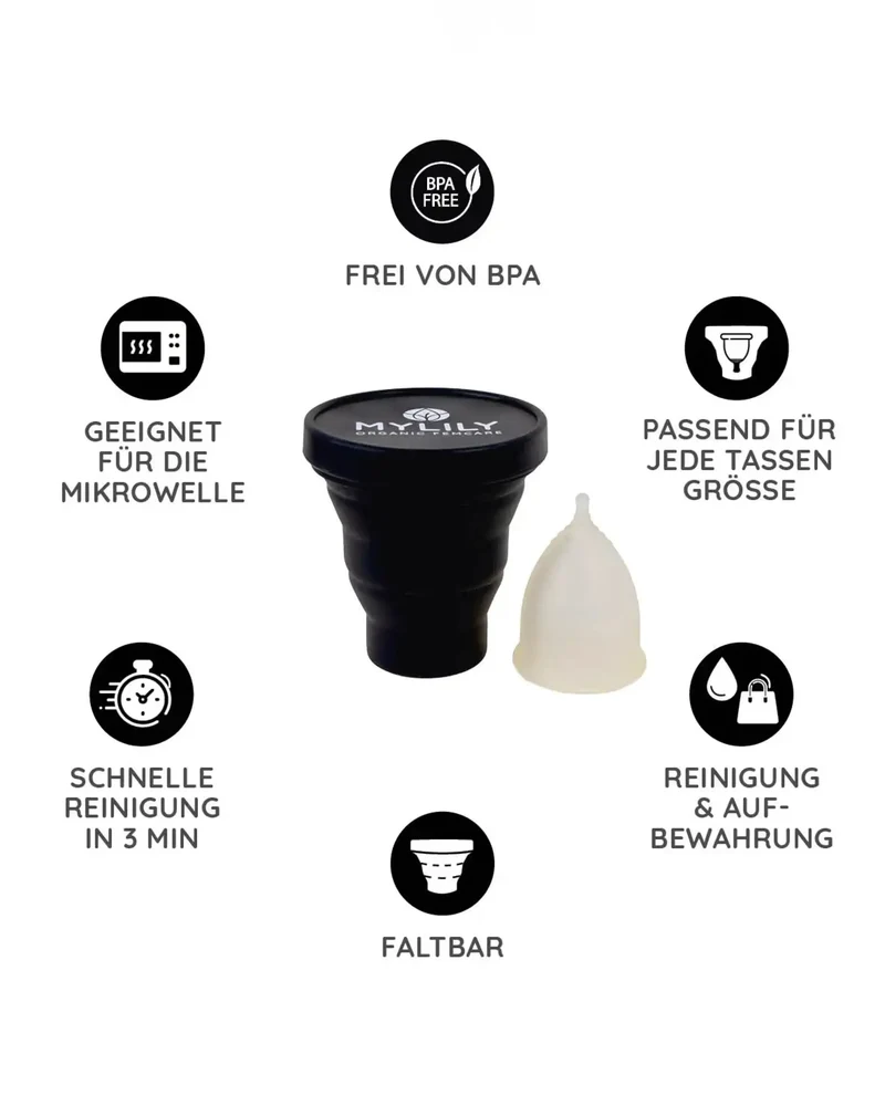 Bundle Menstruationstasse & Case | Schwarz
