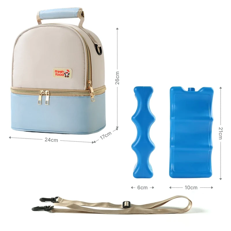 3er-Set Milchkühltasche mit Kühlakkus Rucksack Kühlpacks Tragetasche