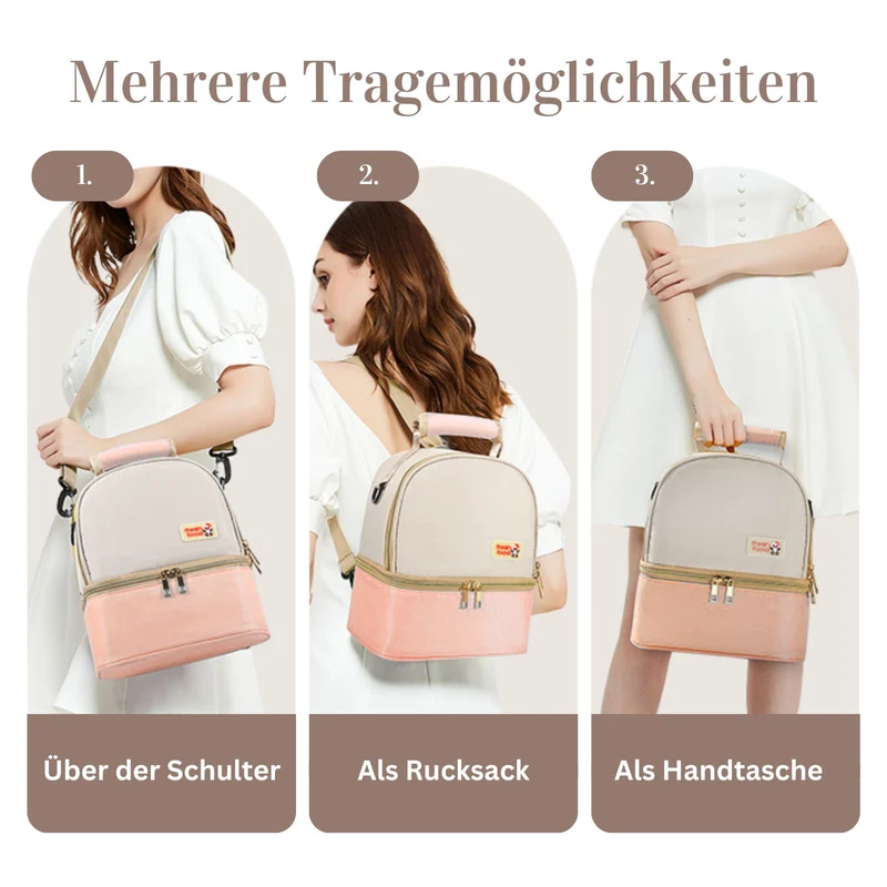 3er-Set Milchkühltasche mit Kühlakkus Tragetasche Rucksack Kühlpacks