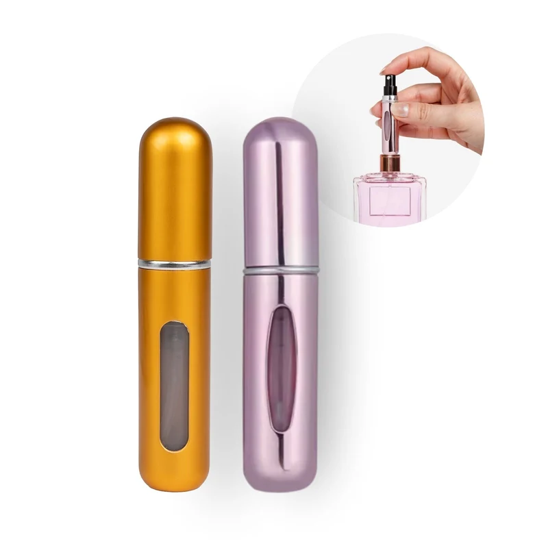 2er-Set Mini-Parfümzerstäuber 5ml Parfum Vaporisateur Pink Goldig