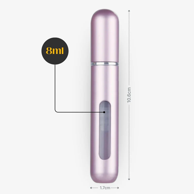 2er-Set Mini-Parfümzerstäuber 8ml Parfum Vaporisateur Silbrig Pink