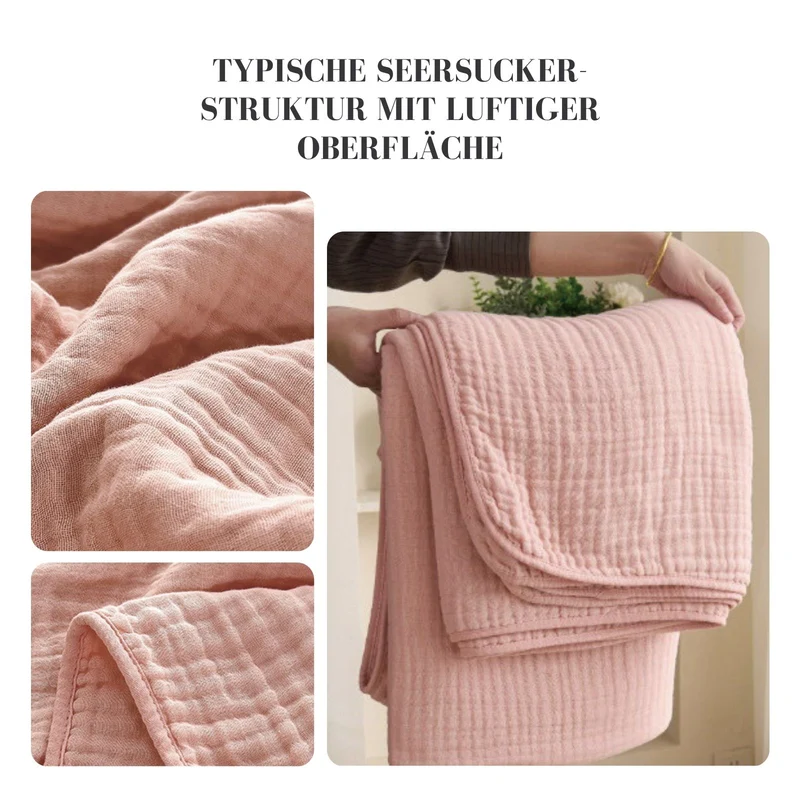 Seersucker-Decke Sommerdecke Baumwolldecke Bettdecke Sofadecke