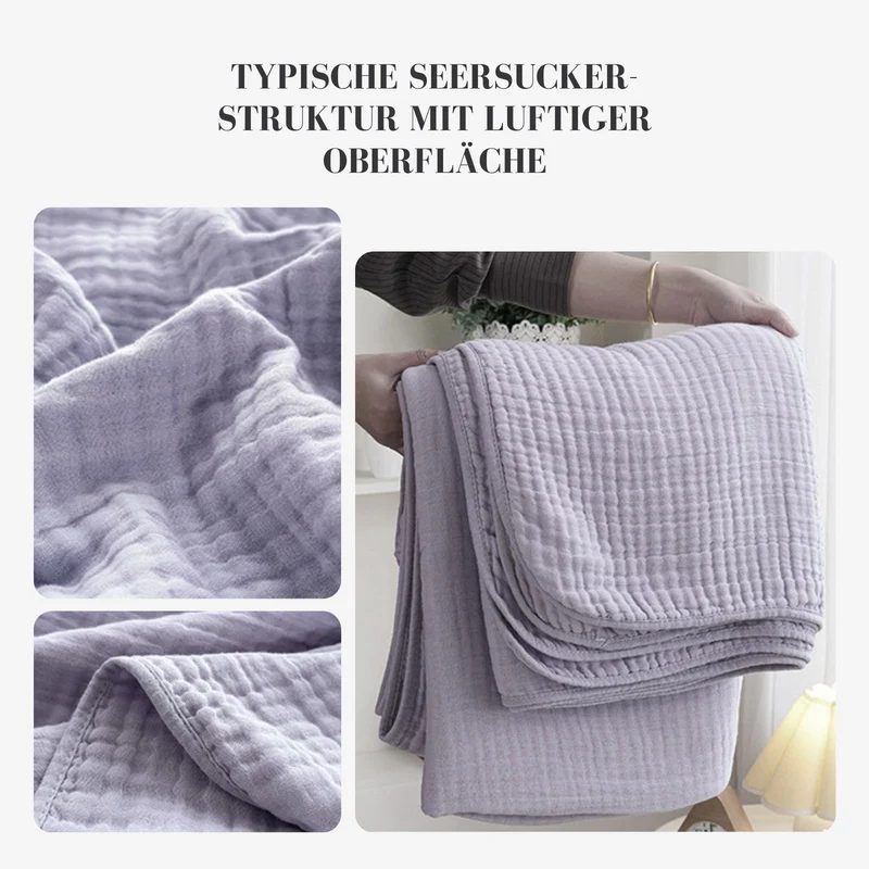 Seersucker-Decke Sofadecke Bettdecke Sommerdecke Baumwolldecke