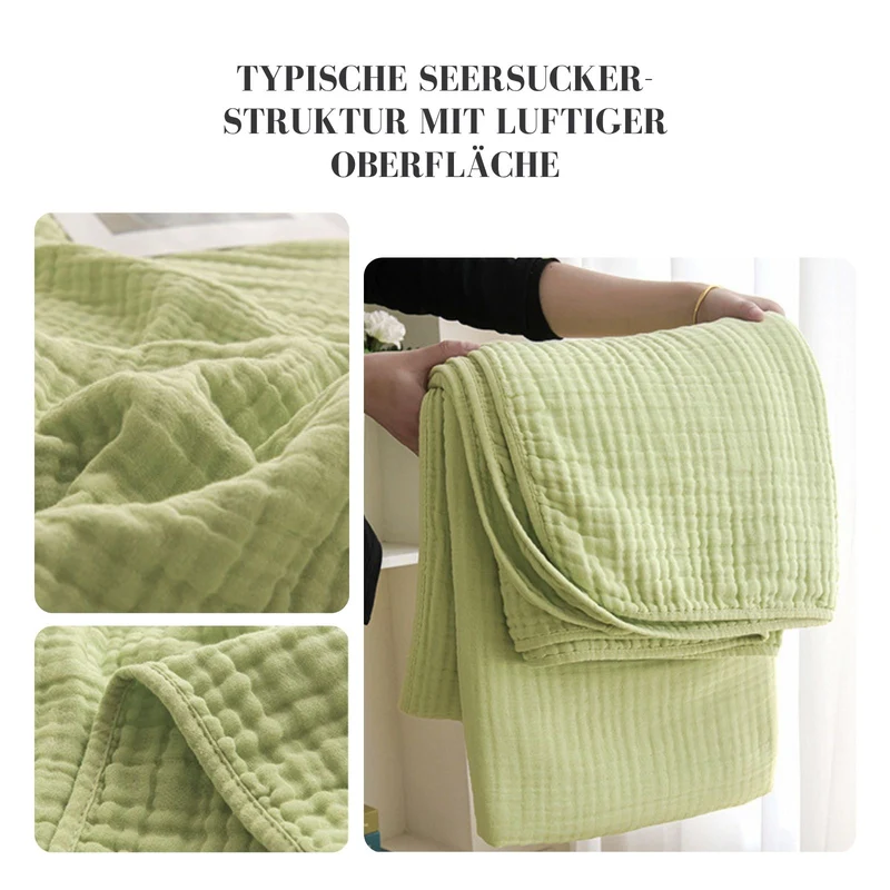 Seersucker-Decke Bettdecke Baumwolldecke Sommerdecke Sofadecke