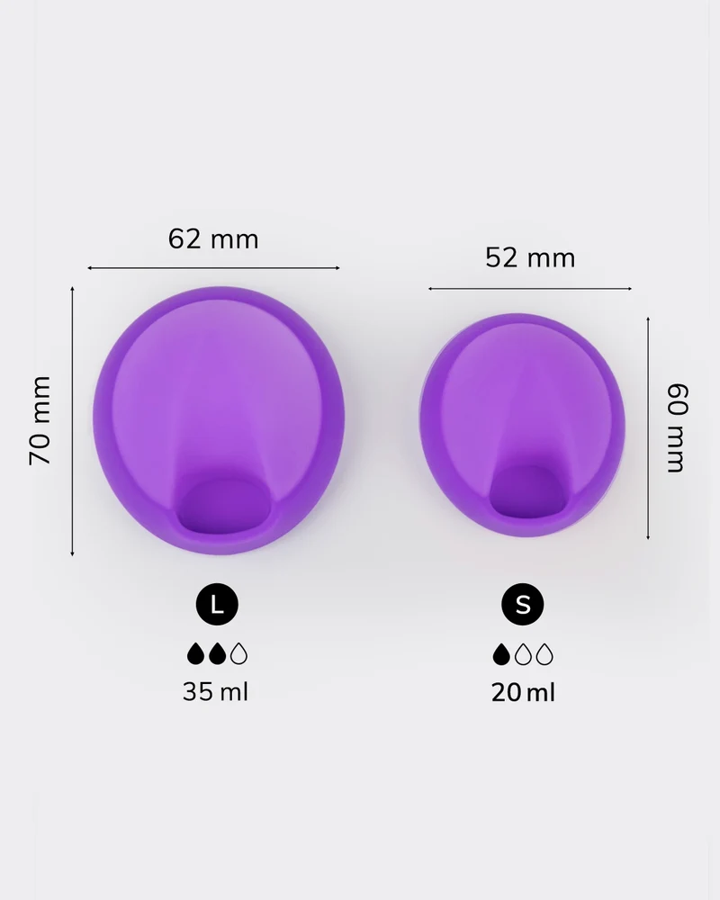 Menstruationsscheibe mit Mulde - 2er Set | inkl. Aufbewahrungsbeutel