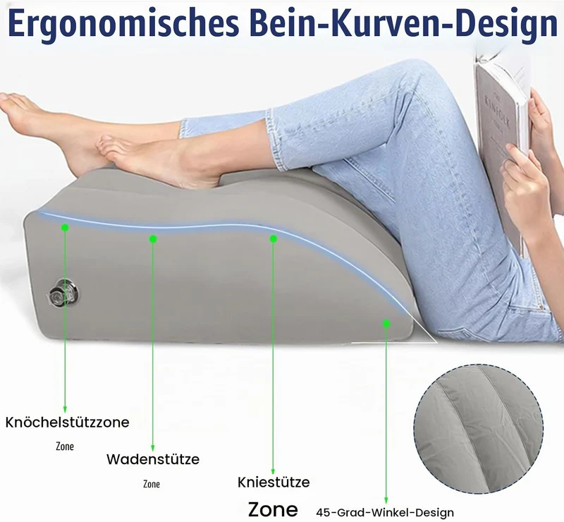 Venenerhöhungskissen Hochlagern der Beine Tragbar Venenkissen (Grau)