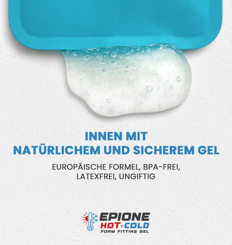 Kühlpads Epione 3XL Gelkissen kalt/warm – mit elastischem Gurt und Stoffhülle – wiederverwendbar zur Schmerzlinderung bei Muskel‑ und Gelenkschmerzen, Verletzungen und Physiotherapie