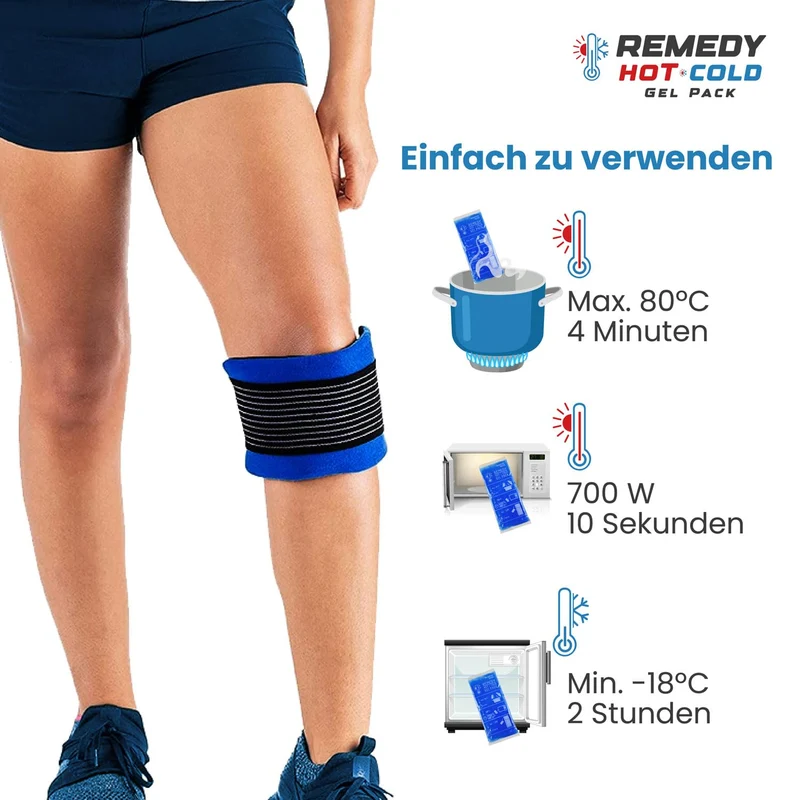 Kühlpads Epione 3XL Gelkissen kalt/warm – mit elastischem Gurt und Stoffhülle – wiederverwendbar zur Schmerzlinderung bei Muskel‑ und Gelenkschmerzen, Verletzungen und Physiotherapie