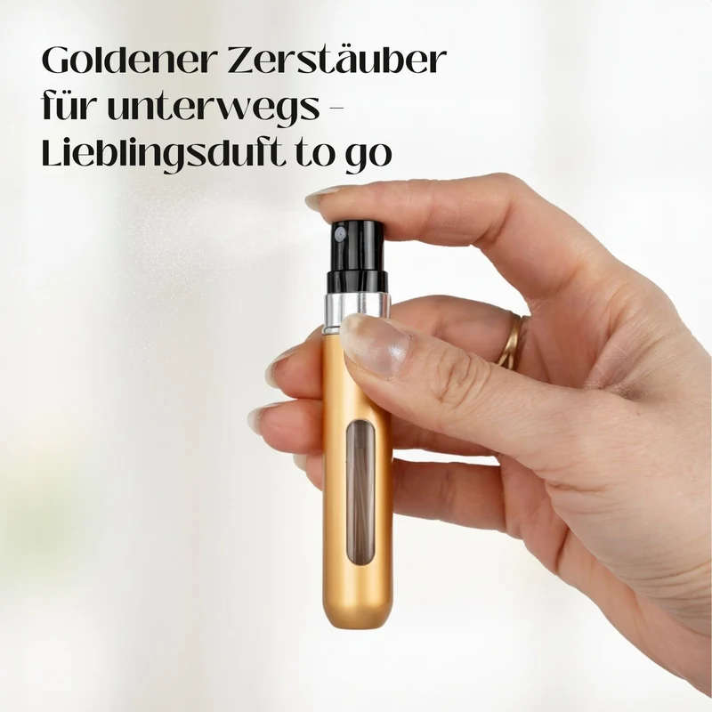 2er-Set Mini-Parfümzerstäuber 8ml Parfum Vaporisateur Matt-Goldig
