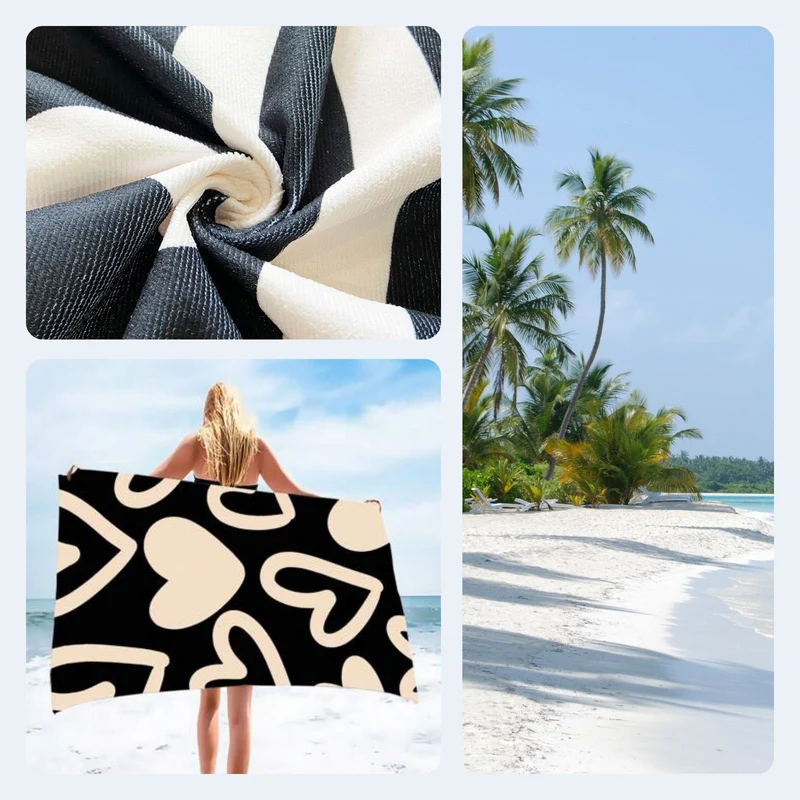 Badetuch Herzen Strandtuch Liegetuch Strandlaken Handtuch