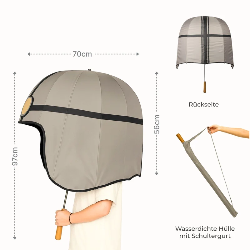 Helm-Regenschirm Stockschirm Regenschirm mit UV-Schutz Sonnenschirm