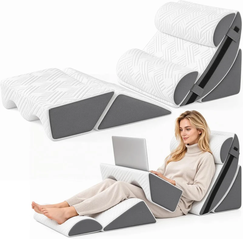 Orthopädisches Keilkissen- 6pcs Verstellbares Lesekissen - Rücken Nacken Beine