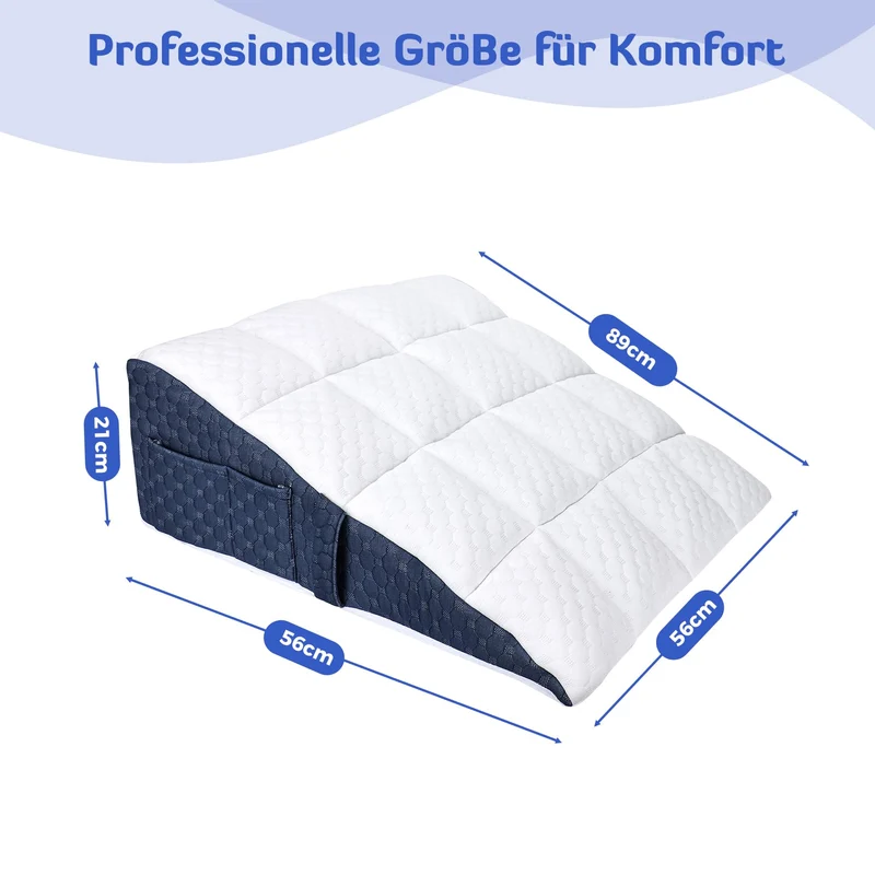 30cm Keilkissen für Bett und Sofa, Bettkeil aus Memory-Schaum
