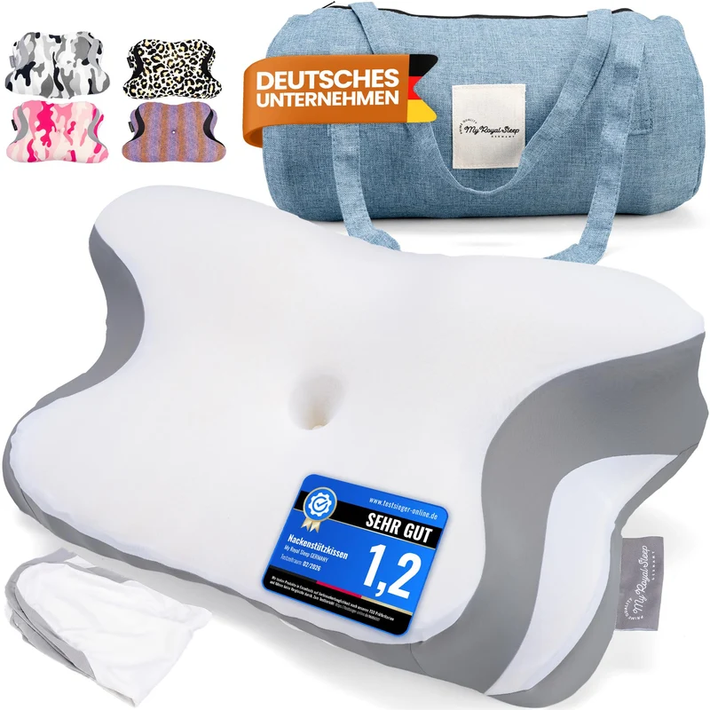 Nackenkissen – Ergonomisch - Höhenverstellbar -Seitenschläferkissen Nackenstützkissen Rückenschläferkissen Memory Foam Kopfkissen – Natürliche Nackenhaltung