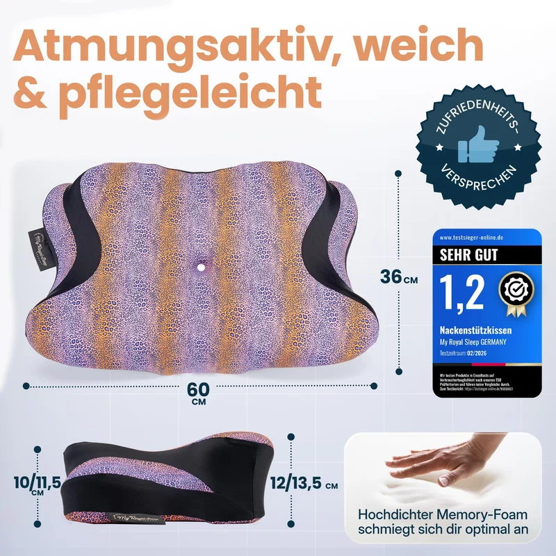 Nackenkissen – Ergonomisch - Höhenverstellbar -Seitenschläferkissen Nackenstützkissen Rückenschläferkissen Memory Foam Kopfkissen – Natürliche Nackenhaltung