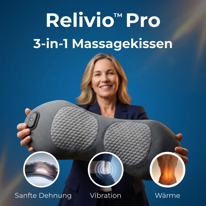Relivio™ Pro — Lendenwirbel-Kissen mit Wärme, Vibration & Traktion