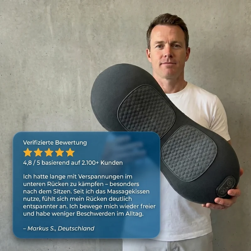 Relivio™ Pro — Lendenwirbel-Kissen mit Wärme, Vibration & Traktion