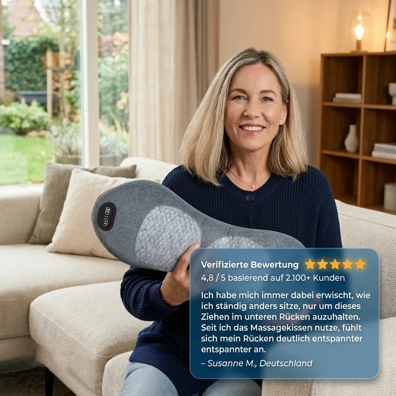 Relivio™ Pro — Lendenwirbel-Kissen mit Wärme, Vibration & Traktion
