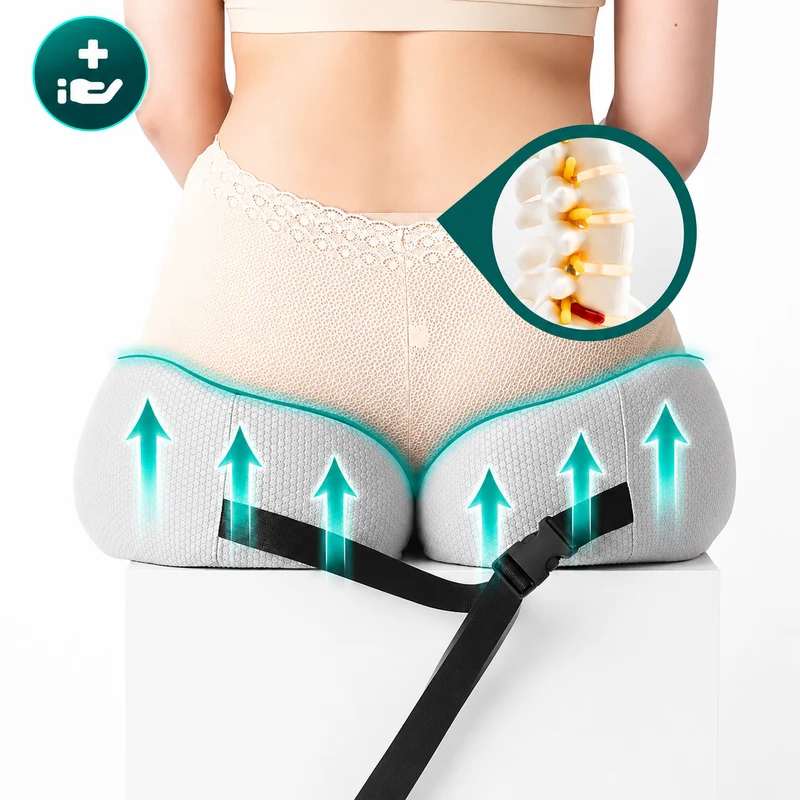 LendenWohl™ Ergonomisches Rückenkissen – Lendenstützkissen mit Memory-Schaum für Büro, Auto & Zuhause