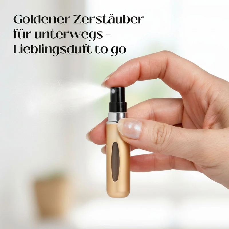 5ml Mini-Parfümzerstäuber Parfum Vaporisateur Matt-Goldig