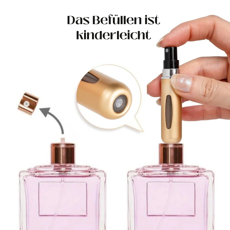 5ml Mini-Parfümzerstäuber Parfum Vaporisateur Matt-Goldig