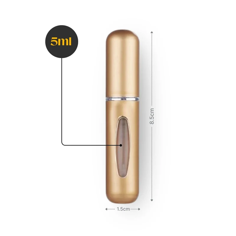 5ml Mini-Parfümzerstäuber Parfum Vaporisateur Matt-Goldig