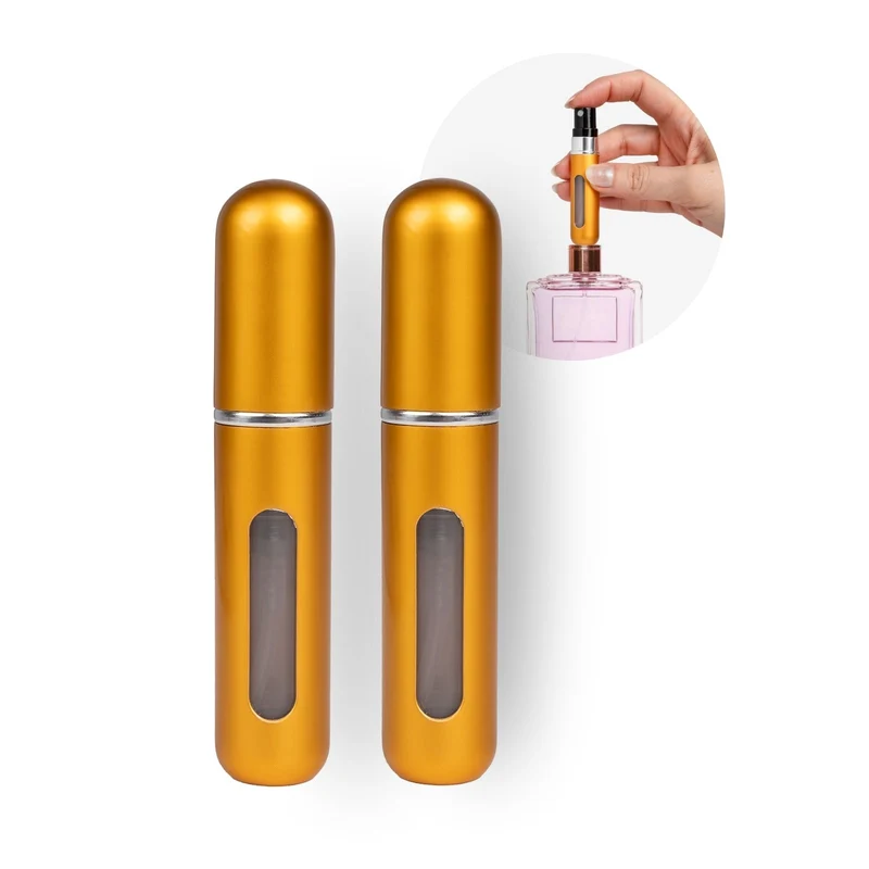 2er-Set Mini-Parfümzerstäuber 5ml Parfum Vaporisateur Goldig