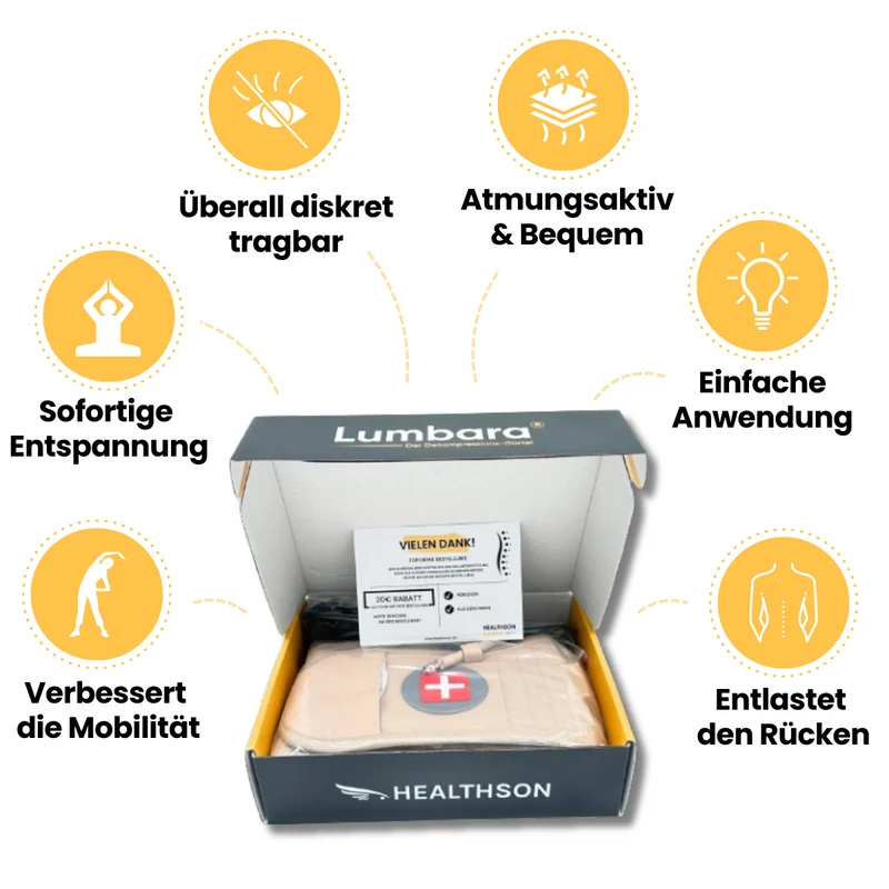 Lumbara® Dekompressionsgürtel | Für deinen Rücken-Typ | + Gratis eBook | 14 Tage risikofrei testen