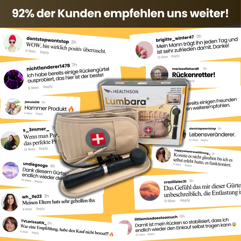 Lumbara® Dekompressionsgürtel | Für deinen Rücken-Typ | + Gratis eBook | 14 Tage risikofrei testen