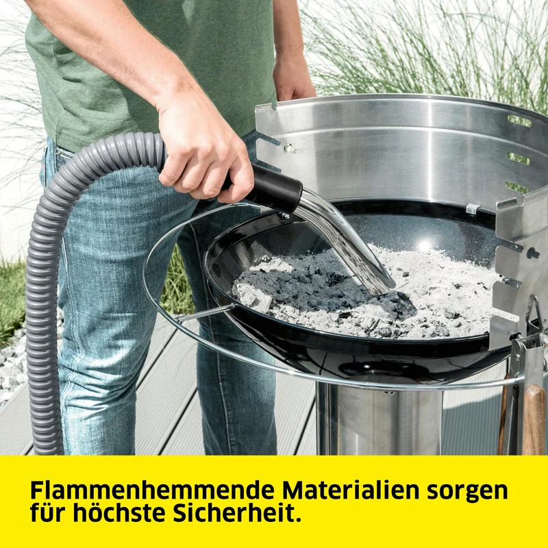 KÄRCHER Premium Aschesauger und Trockensauger Beutellos Schwarz/Silber Ideal für die Reinigung von Kaminen Pelletöfen und Grills
