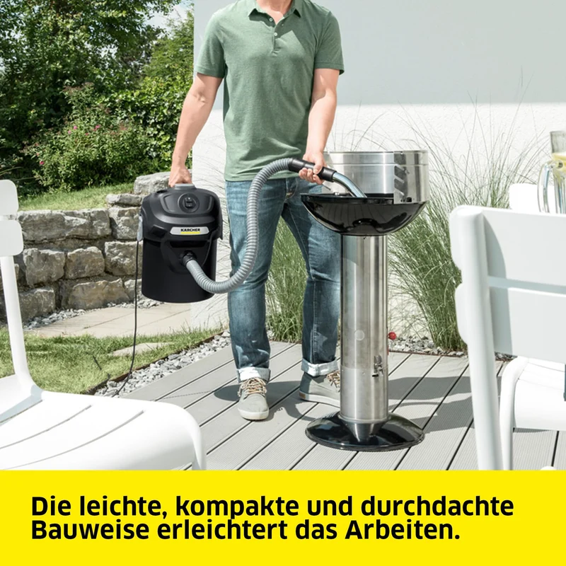 KÄRCHER Premium Aschesauger und Trockensauger Beutellos Schwarz/Silber Ideal für die Reinigung von Kaminen Pelletöfen und Grills