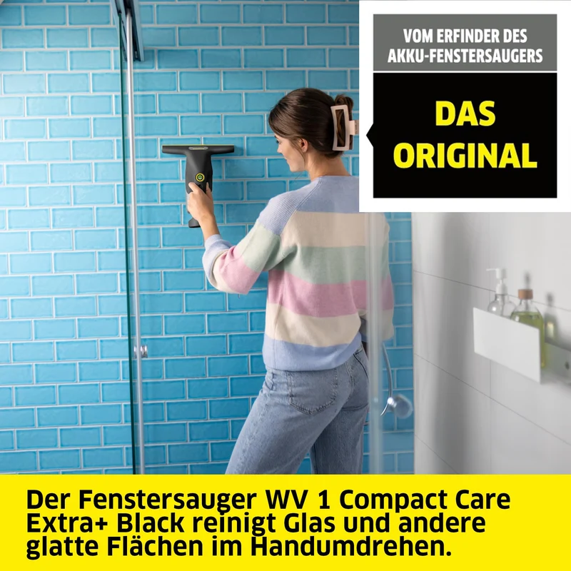 KÄRCHER Akku Fenstersauger WV 2 Black Edition, Akkulaufzeit: 35 min