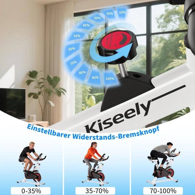 Heimtrainer Fahrrad, Leises Fitnessbike mit einstellbarem Magnetwiderstand, Indoor Cycling Bike mit LCD-Display, Ergonomischer Komfortsattel für Home Gym Indoor Cycling