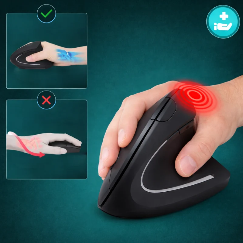 ErgoGlide™ Ergonomische Vertikal-Maus – natürliche Handhaltung gegen RSI & Handgelenkbelastung