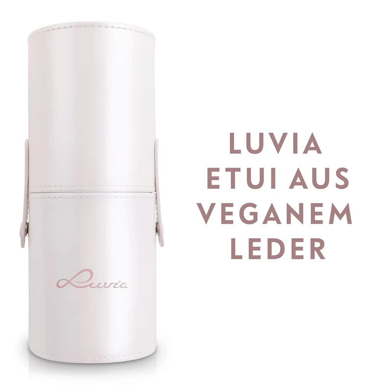 Make-up Pinselset 10-teilig | 7 vegane Schminkpinsel + veganes Leder-Etui, Reinigungsmatte & Blender-Schwamm | Prime Vegan Complete | Für Foundation, Puder & Augen | Candy Rosa/Perlmutt