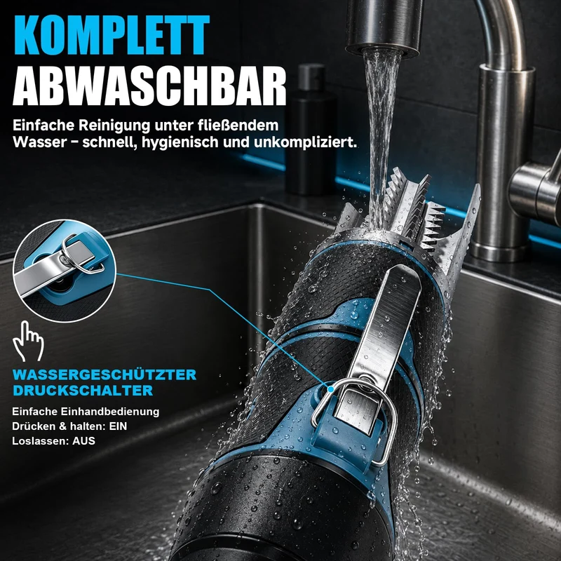 650W Elektrisch Fischentschupper mit Schutzhaube Wasserdicht aus Edelstahl