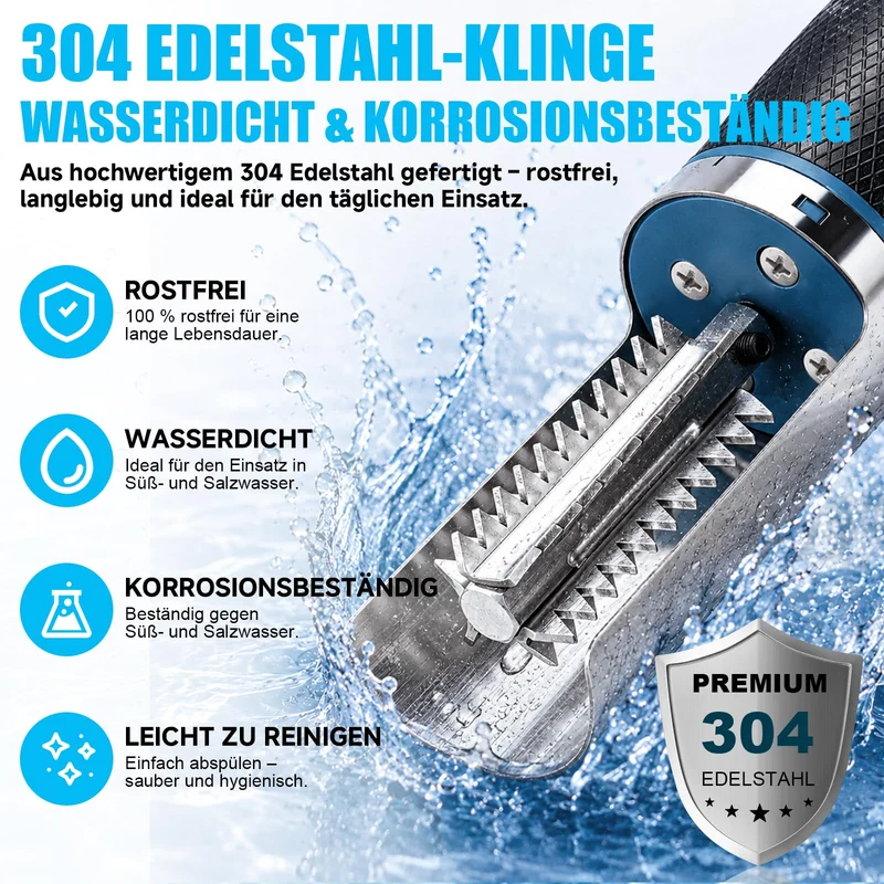 650W Elektrisch Fischentschupper mit Schutzhaube Wasserdicht aus Edelstahl