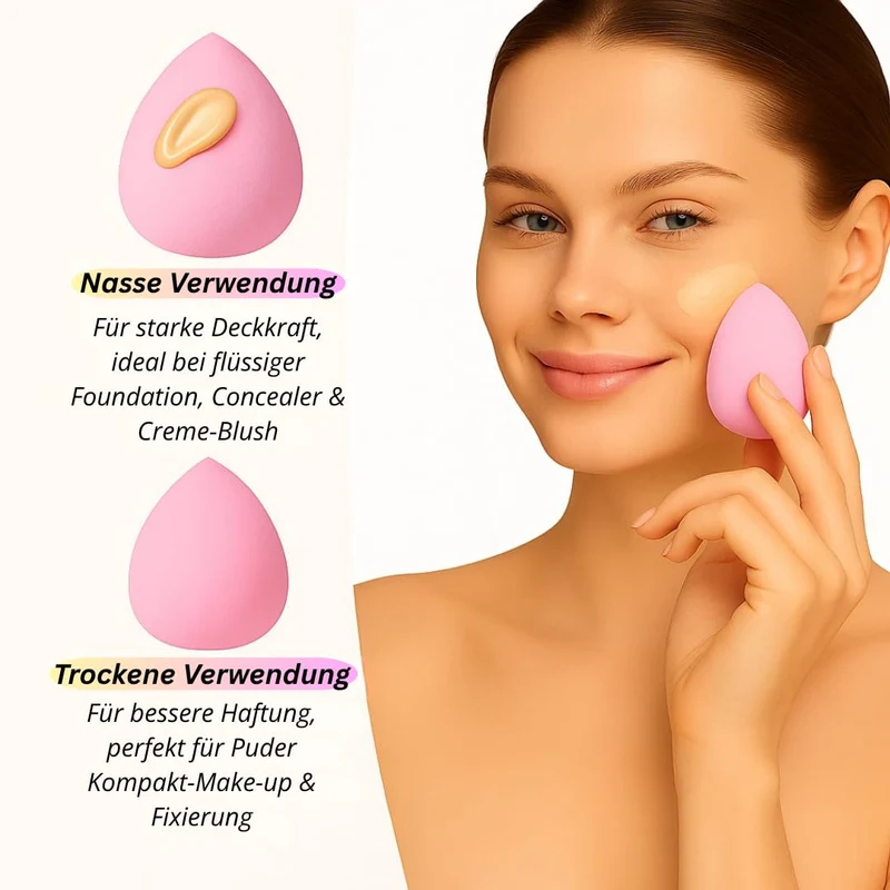 61-teiliges Make-Up Pinselset mit Schwämmen & Tasche – Schminkpinsel für Foundation, Puder & Augen – inkl. Wimpernzange