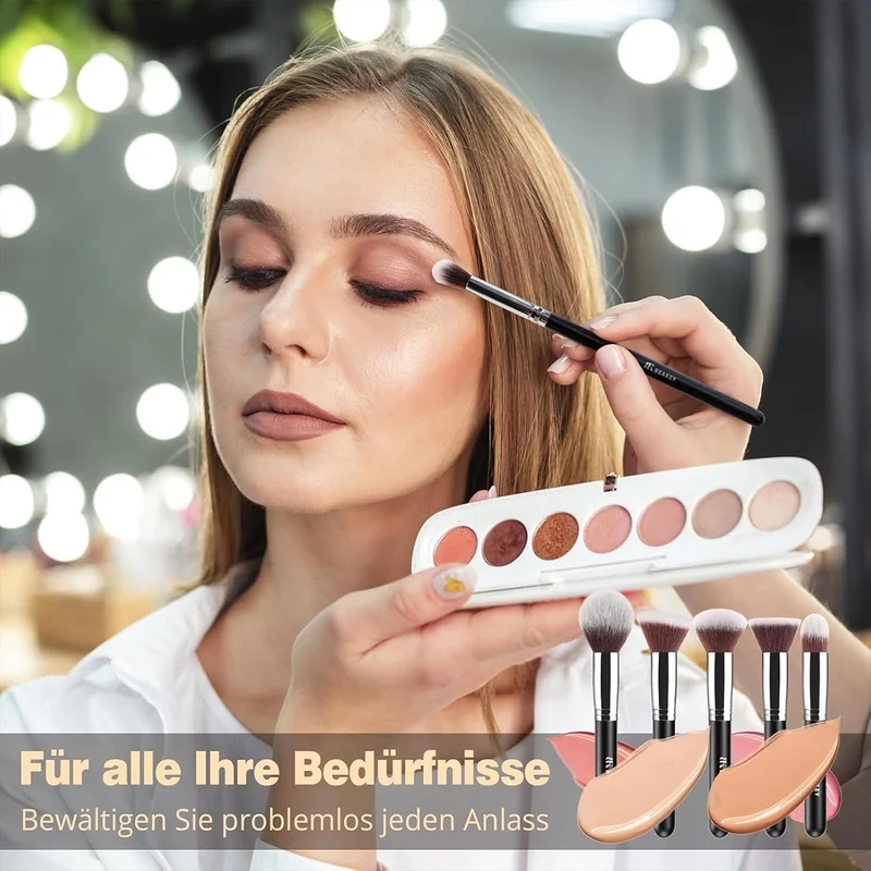 Pinselset Makeup,Make up Pinsel Set,10 Pinsel und 2 Make-up-Schwämme