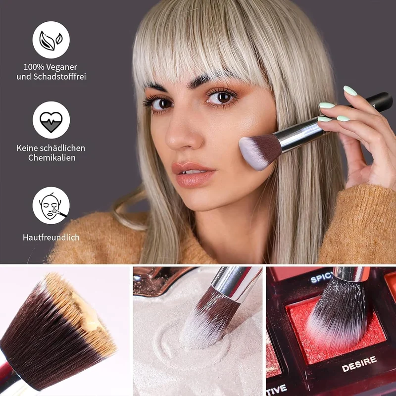 Pinselset Makeup,Make up Pinsel Set,10 Pinsel und 2 Make-up-Schwämme