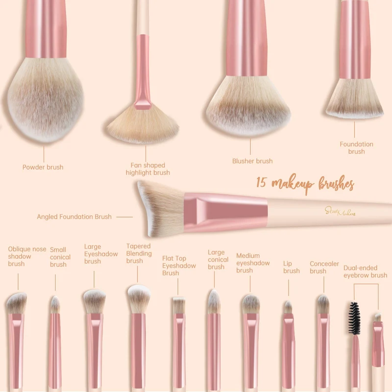 Pinselset Makeup Start Makers 10 Stück Professionelle Make Up Pinsel Set Schwarzer Marmor Kosmetik Pinselset Puder Foundation Lidschatten Concealer Eyeshadow Schmink Pinsel (A)