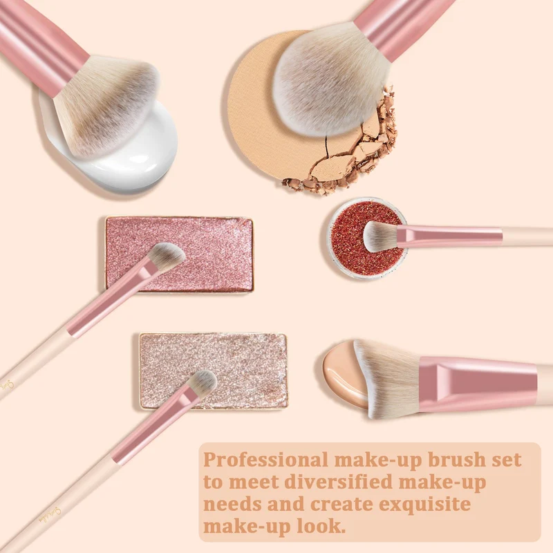 Pinselset Makeup Start Makers 10 Stück Professionelle Make Up Pinsel Set Schwarzer Marmor Kosmetik Pinselset Puder Foundation Lidschatten Concealer Eyeshadow Schmink Pinsel (A)