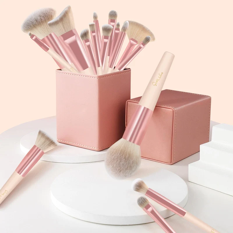 Pinselset Makeup Start Makers 10 Stück Professionelle Make Up Pinsel Set Schwarzer Marmor Kosmetik Pinselset Puder Foundation Lidschatten Concealer Eyeshadow Schmink Pinsel (A)