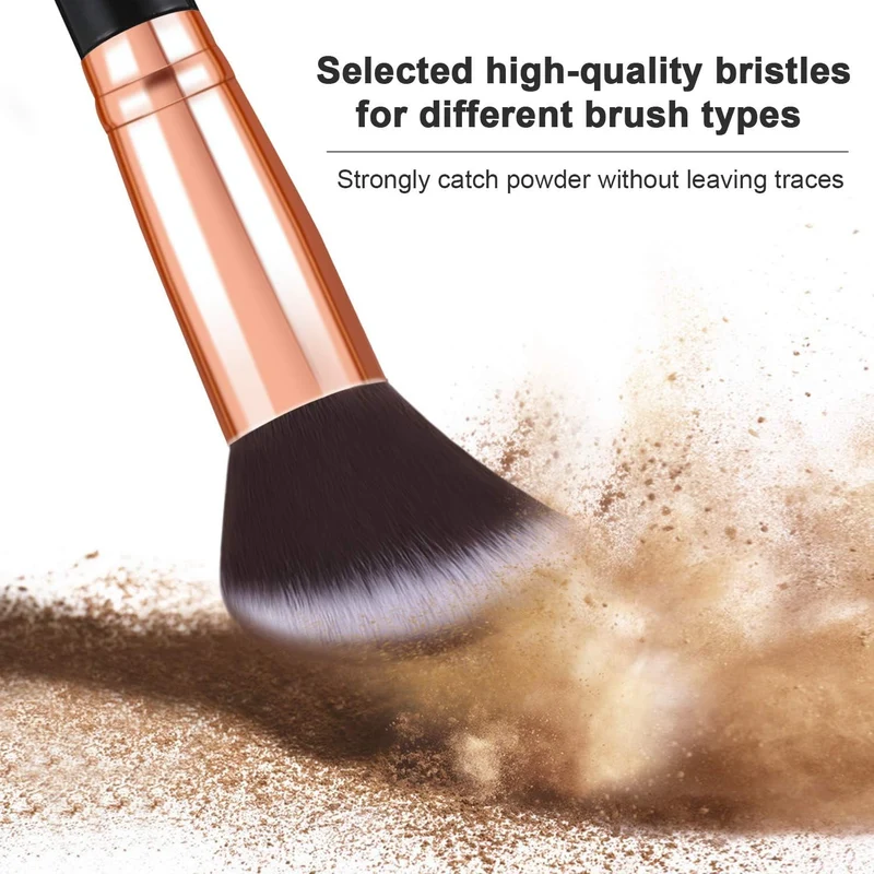 Pinselset Makeup Start Makers 10 Stück Professionelle Make Up Pinsel Set Schwarzer Marmor Kosmetik Pinselset Puder Foundation Lidschatten Concealer Eyeshadow Schmink Pinsel (A)