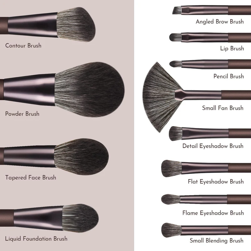 Pinselset Makeup Start Makers 10 Stück Professionelle Make Up Pinsel Set Schwarzer Marmor Kosmetik Pinselset Puder Foundation Lidschatten Concealer Eyeshadow Schmink Pinsel (A)