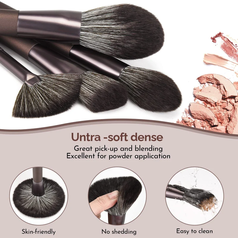 Pinselset Makeup Start Makers 10 Stück Professionelle Make Up Pinsel Set Schwarzer Marmor Kosmetik Pinselset Puder Foundation Lidschatten Concealer Eyeshadow Schmink Pinsel (A)