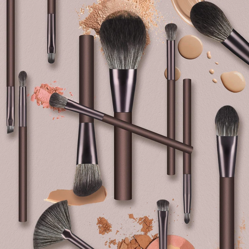 Pinselset Makeup Start Makers 10 Stück Professionelle Make Up Pinsel Set Schwarzer Marmor Kosmetik Pinselset Puder Foundation Lidschatten Concealer Eyeshadow Schmink Pinsel (A)