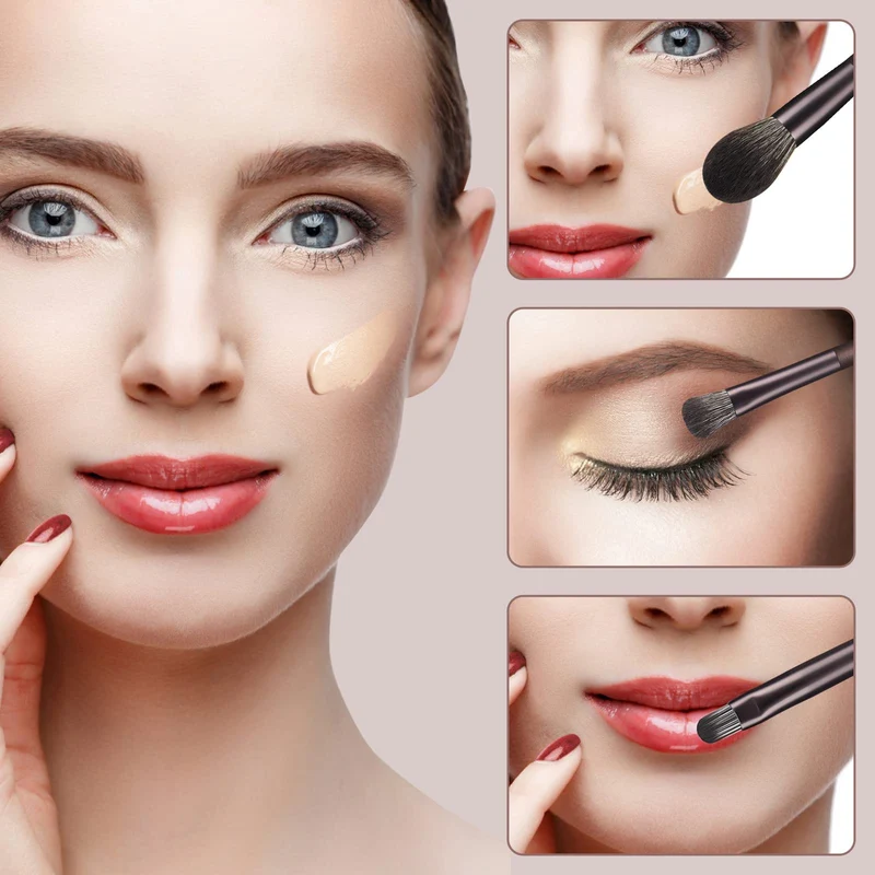 Pinselset Makeup Start Makers 10 Stück Professionelle Make Up Pinsel Set Schwarzer Marmor Kosmetik Pinselset Puder Foundation Lidschatten Concealer Eyeshadow Schmink Pinsel (A)